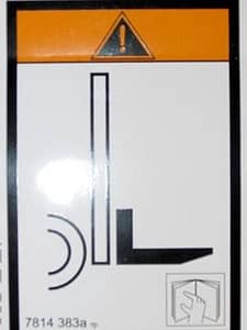 7814 383 Dekal løftepunkt gafler 7814383